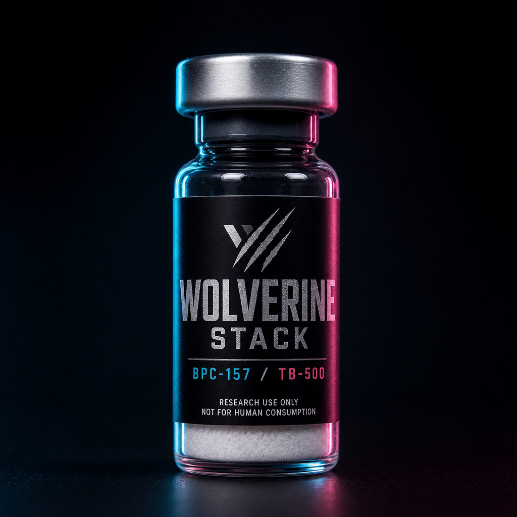 Wolverine Stack BPC-157 and TB-500 research peptide blend vial